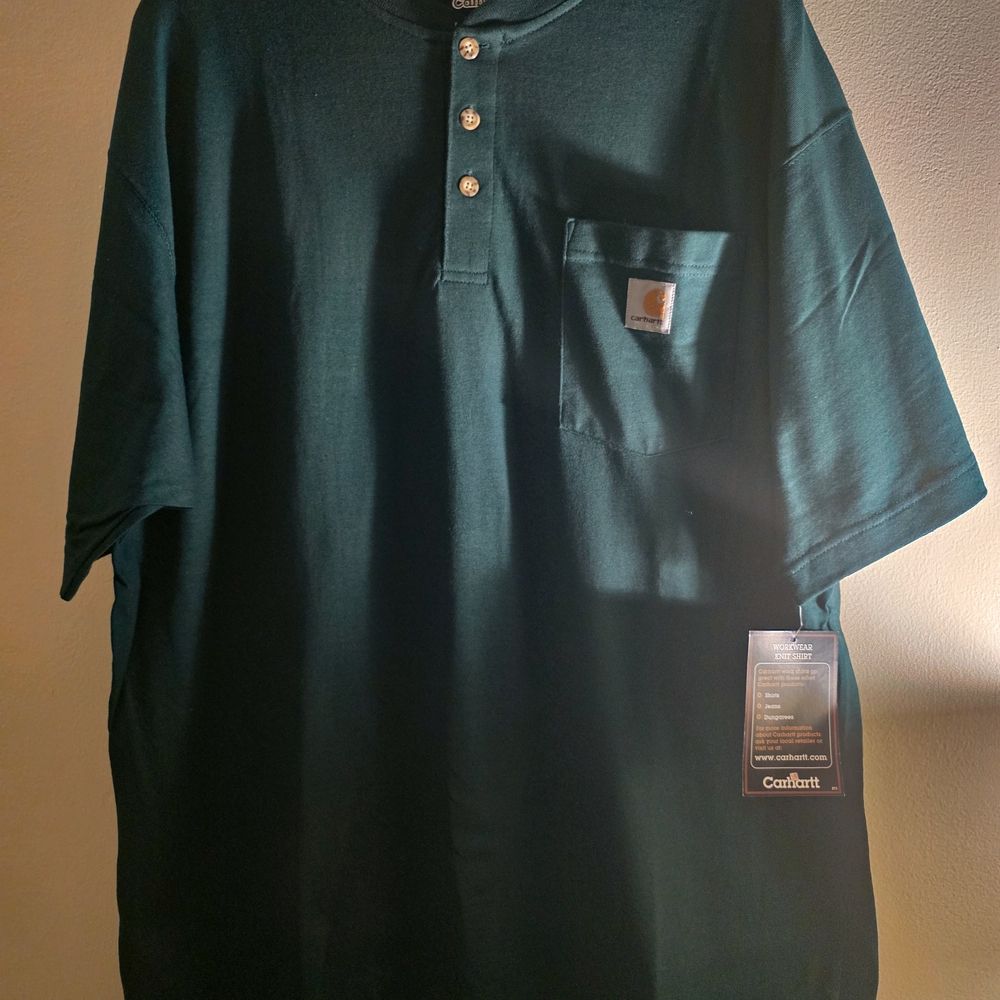 Carhartt Men's Dark Green Polo Shirt